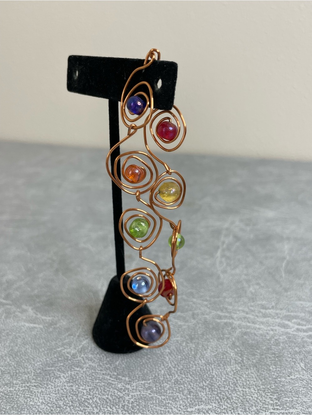 Handcrafted Multicolor Copper Wire Swirl Bracelet